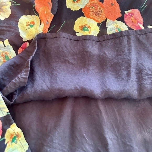 Topshop Dress Blue Coral Floral Flutter Sleeve Elastic Waist Off Shoulder size 6 - Picture 12 of 16